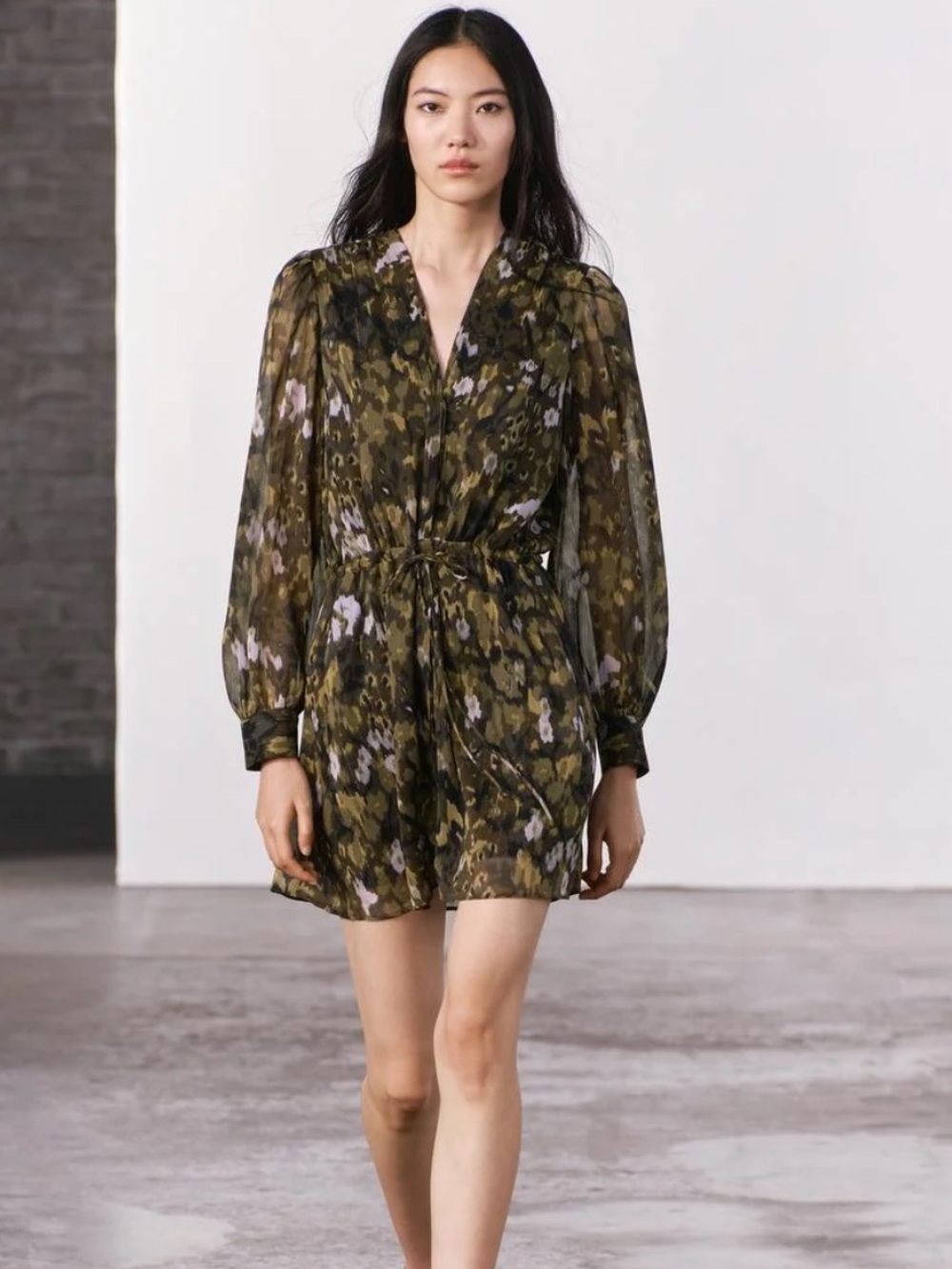 Zara Floral-Print Mini Dress